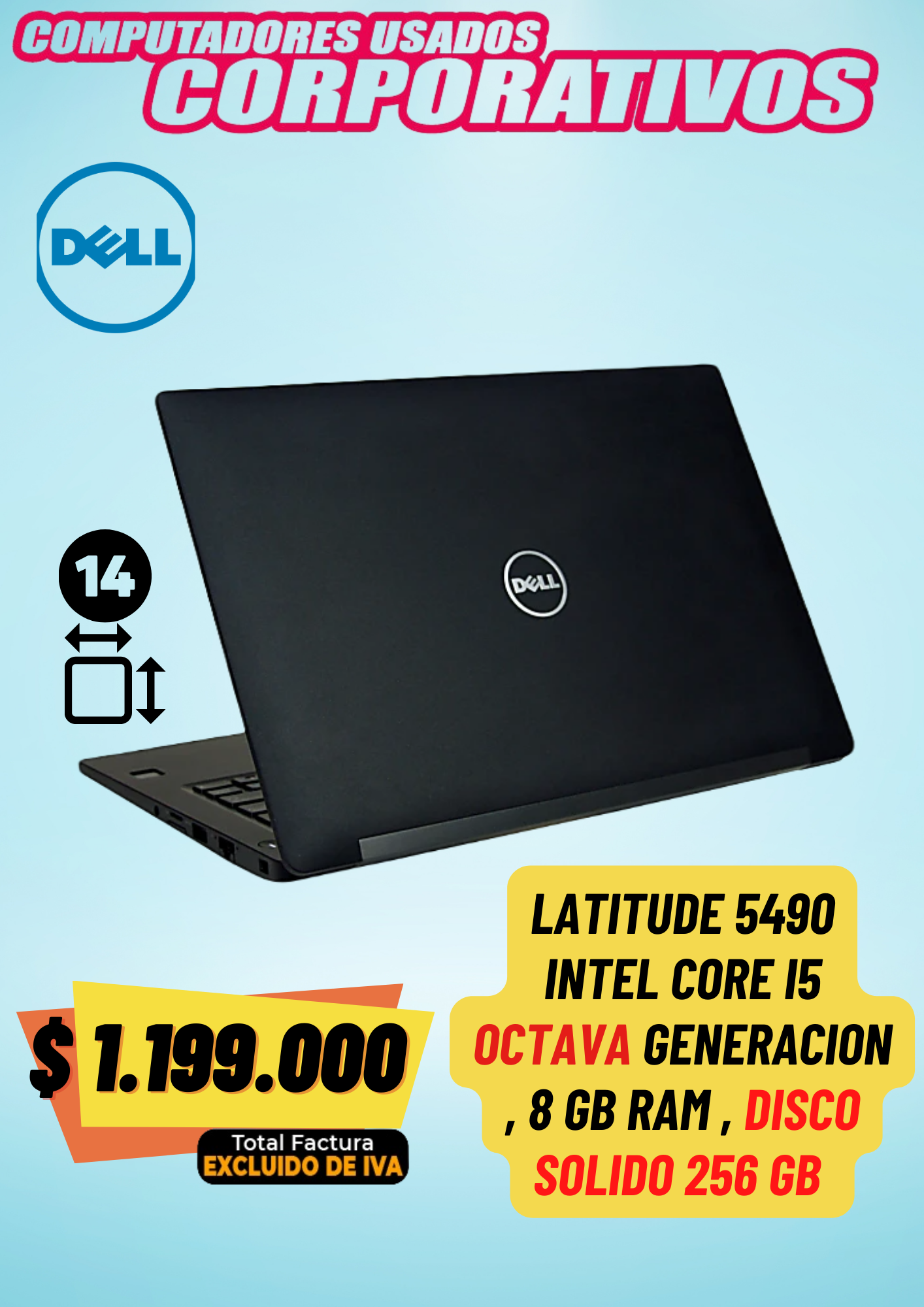 Dell 5490 Intel® Core™  I5 octava generación